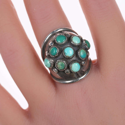 sz7 Vintage Native American Sterling and turquoise ring