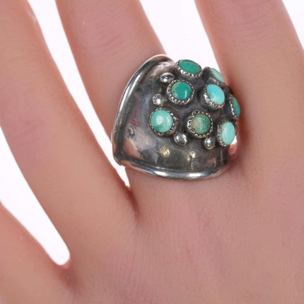 sz7 Vintage Native American Sterling and turquoise ring