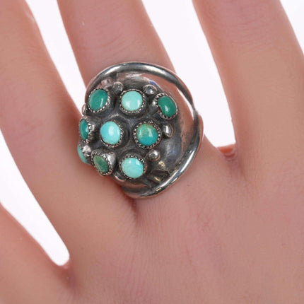 sz7 Vintage Native American Sterling and turquoise ring