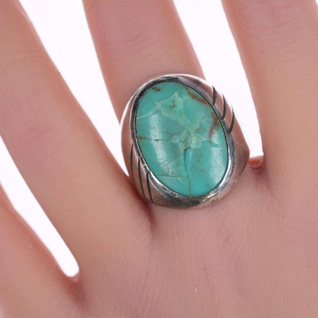 sz10 Vintage Sterling and turquoise ring