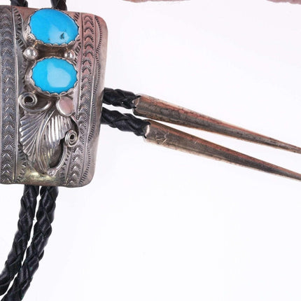 Navajo sterling and turquoise bolo tie