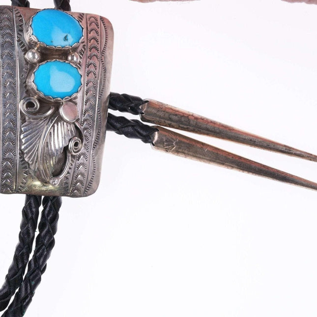 Navajo sterling and turquoise bolo tie