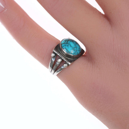 sz4.5 c1930's-40's  Navajo silver and turquoise ring
