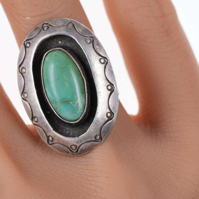 c1940's-50's Native American sterling/turquoise ring k