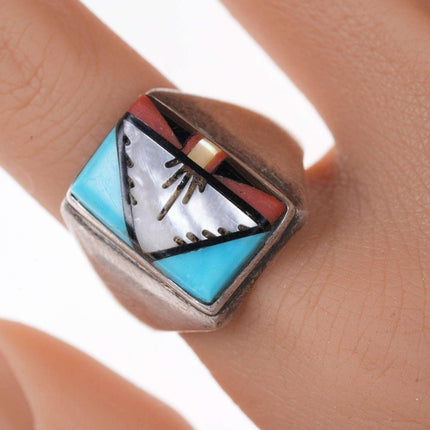 sz10.75 Vintage Zuni inlay ring