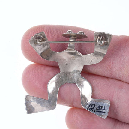 c1970's Navajo sterling frog pin