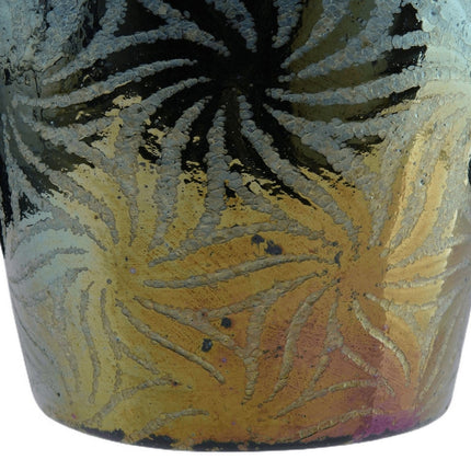 c1920 Bohemian Art Deco Iridescent art glass biscuit jar