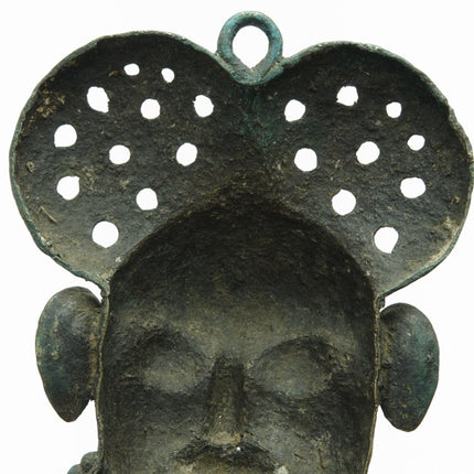 Maschera tribale africana in bronzo