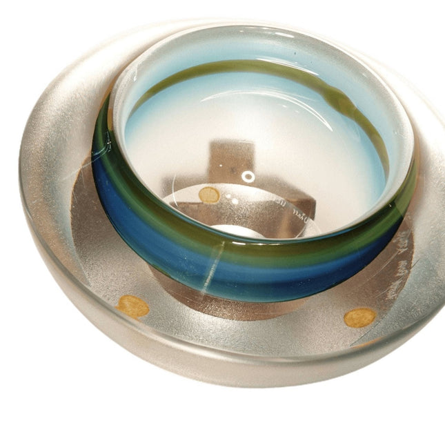 Kosta Boda modernist Space age Bowl Signed Warff