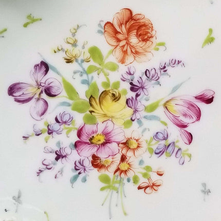 จานเค้กดอกไม้เจาะเดรสเดนวาดด้วยมือโรเซนธาล 11 5/8 "กว้าง x 1.75" ลึก ค.1900