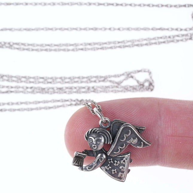 Retired James Avery Choir Angel pendant on 26" necklace