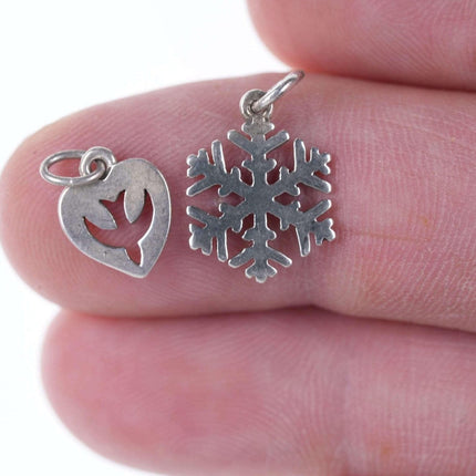 Retired James Avery Sterling Cutout dove charm and snowflake