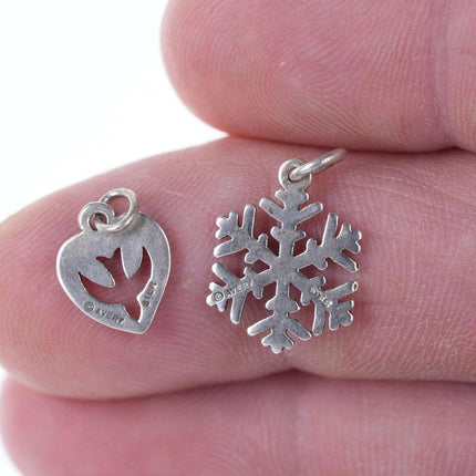 Retired James Avery Sterling Cutout dove charm and snowflake