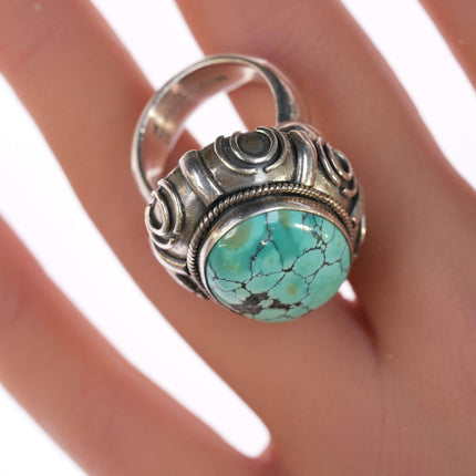 sz6 Shreve Saville Sterling and turquoise ring