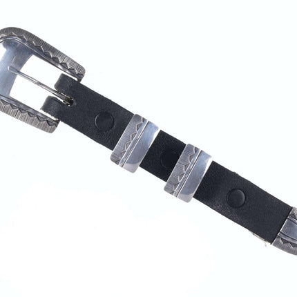 Sampson Werito Navajo Sterling 3/4" ranger belt buckle set