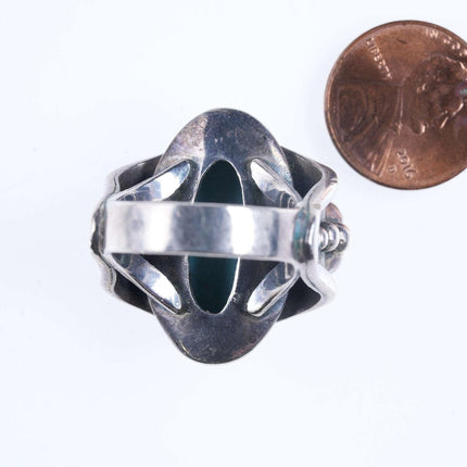 SZ9 mexikanischer Modernist-Ring aus Sterlingsilber/Türkis