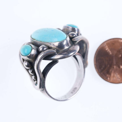 sz9 墨西哥现代主义纯银/绿松石戒指