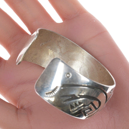 6.75" Rosco Scott Navajo Stering silver cuff bracelet