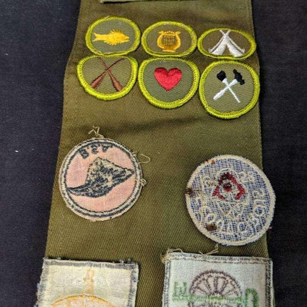 Vintage boy Scout lot. Pat 1911 pin 50's 60's patches