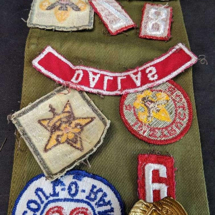 Vintage boy Scout lot. Pat 1911 pin 50's 60's patches