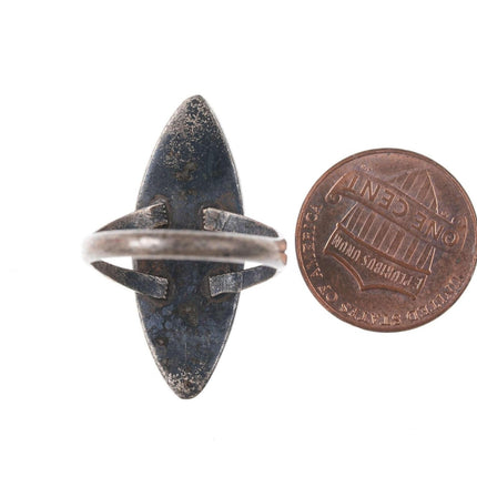 复古美洲原住民纯银和珊瑚片镶嵌 8 号戒指