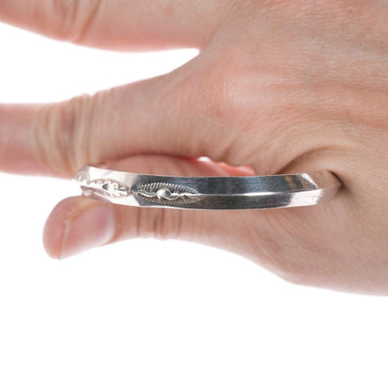 6.5" Stamped Navajo silver cuff bracelet