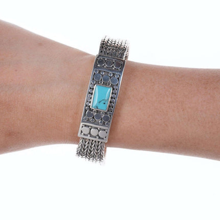 Schweres mehrreihiges Retro-Armband aus byzantinischem Sterlingsilber