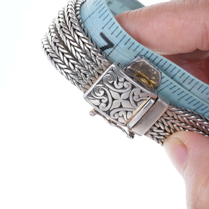 Schweres mehrreihiges Retro-Armband aus byzantinischem Sterlingsilber