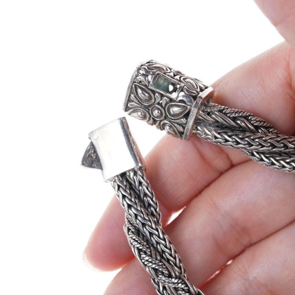 Heavy Retro Byzantine sterling multi-strand bracelet h