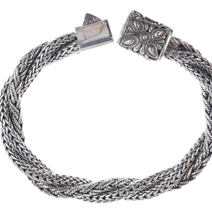 Heavy Retro Byzantine sterling multi-strand bracelet h