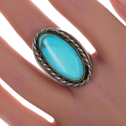 sz10 Vintage Navajo Sterling and turquoise ring