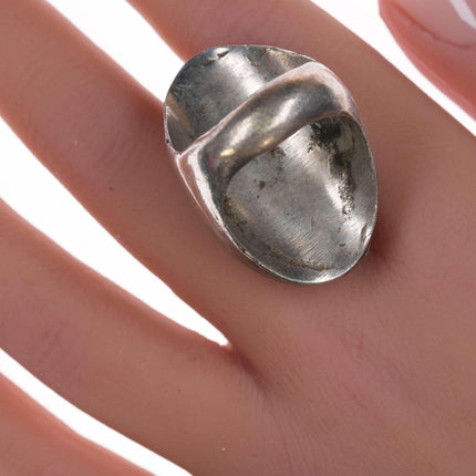 尺寸 10 復古納瓦霍純銀和綠松石戒指