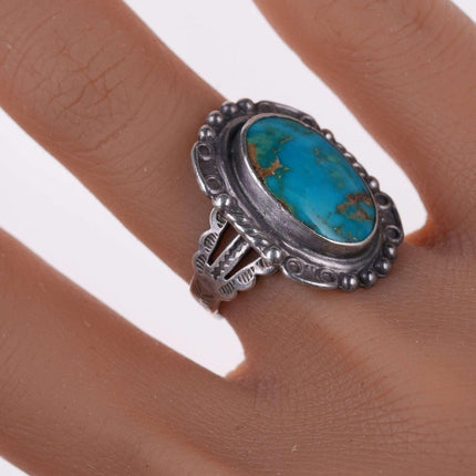 sz6 c1940's  Navajo Sterling and turquoise ring