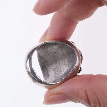 sz10 重 c1950 男士纳瓦霍银和绿松石戒指