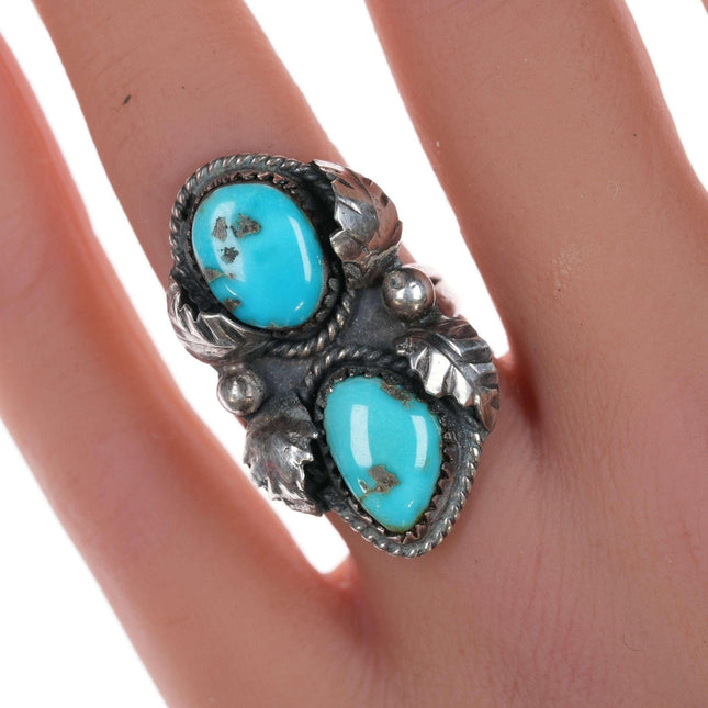 sz5.5 70's Navajo sterling and turquoise ring