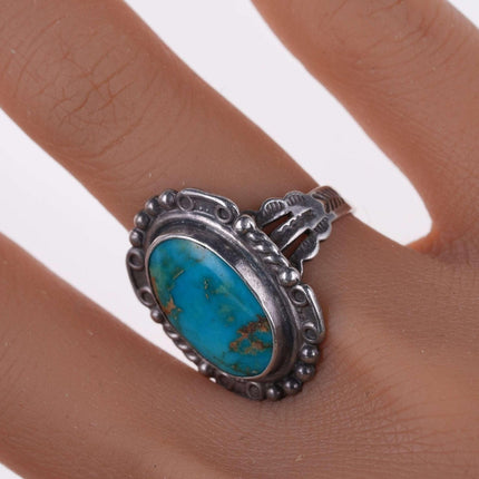 sz6 c1940's  Navajo Sterling and turquoise ring