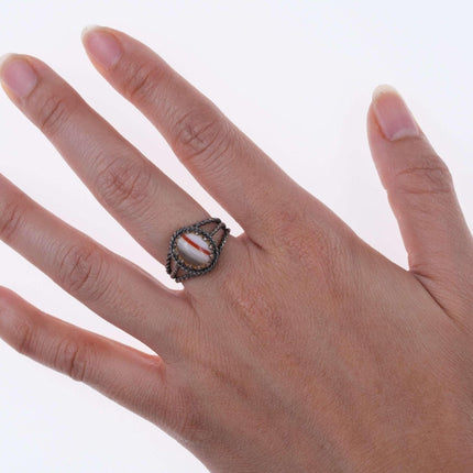 尺寸 6.5 复古纯银玛瑙戒指