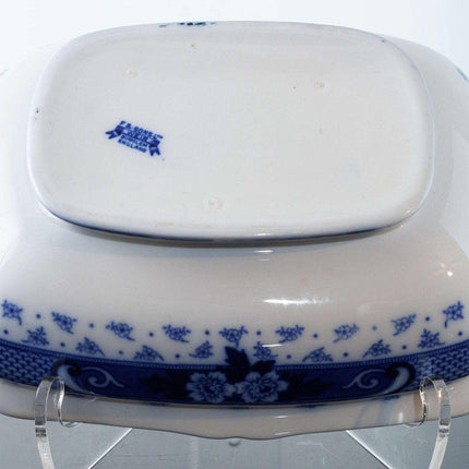 c1900 Ford & Sons Weir Flow Blue Covered vegetable dish