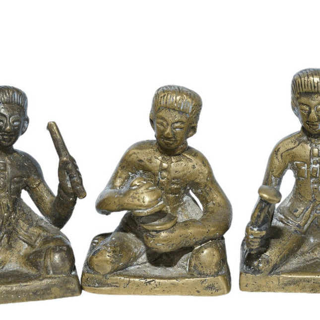 Antique Thai Bronze Miniature Musicians