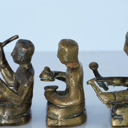 Antique Thai Bronze Miniature Musicians