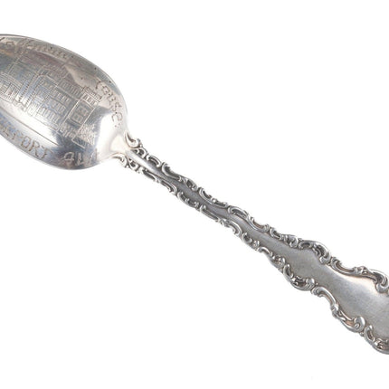 1890's Hand Engraved Hoffman House Bridgeport Alabama Sterling souvenir spoon