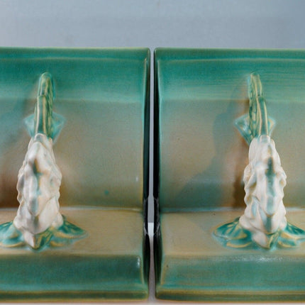 1940's Roseville American Art pottery bookends