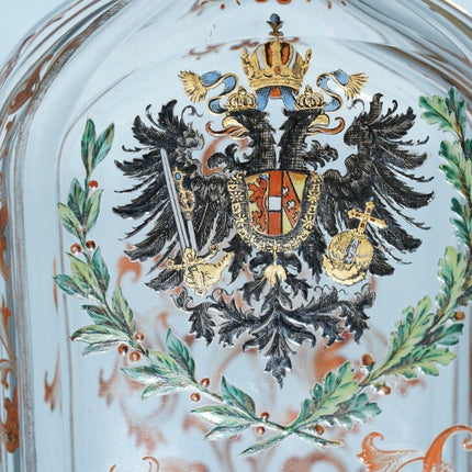 Antiker kaiserlich-deutscher preußischer Lobmeyr-Doppeladler-Flasche