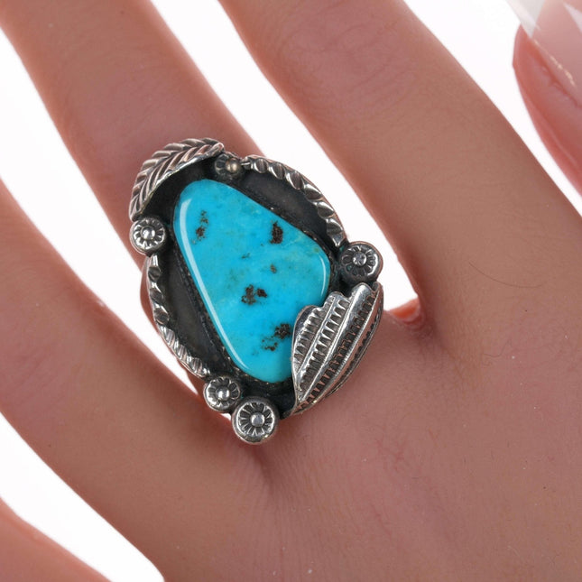 sz11 Buck Navajo Sterling and turquoise ring