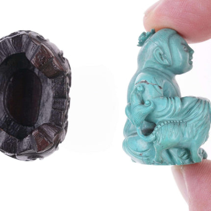 Chinese Republic period carved turquoise figure