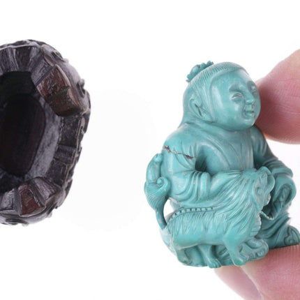 Chinese Republic period carved turquoise figure