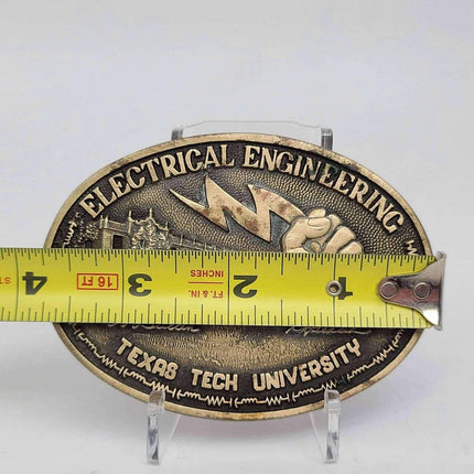 Texas Tech Electrical Engineering Paperweight c1980 brass/ bronze