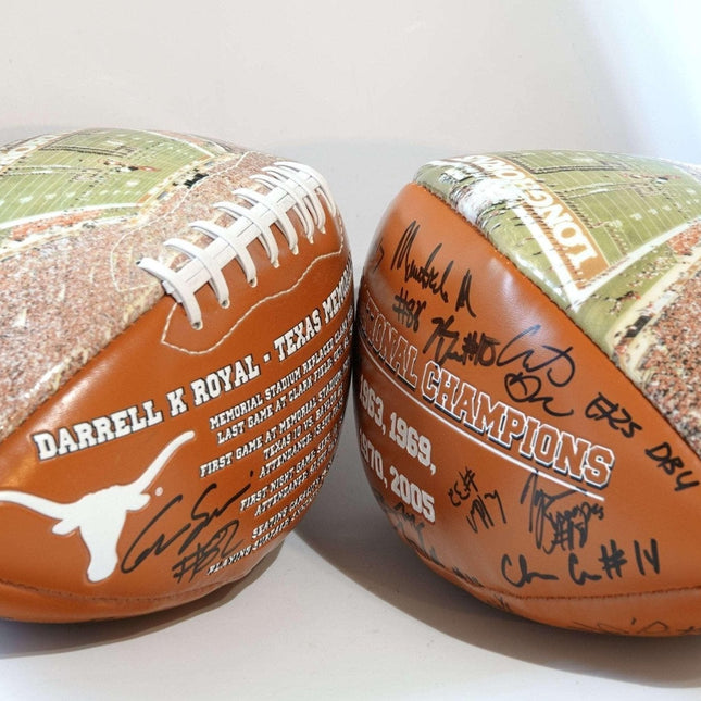 Darrell Royal Texas Memorial Stadium 4 Time National Championships Signed Footba