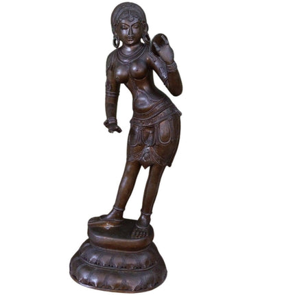 23.5" Antique Shiva Devi Parvati Bronze Statute 29 pounds  9" wide x 7" deep 18t