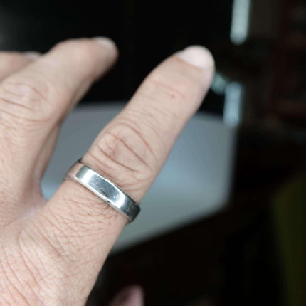 JS Silversmith 纳瓦霍纯银和绿松石珊瑚男士戒指大号粗尺寸 10.75